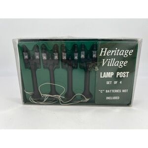 Department 56 Heritage Village Lamp Post Black Glow Set of 4 Box Lot of 2